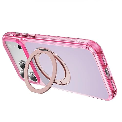 AGENIUS�EFor iPhone 18 Pro �݊��i�P�[�X �w�ʔ����� �����O�t�� Qi�[�d TPU �X�^���h�@�\ ����~�� For �A�C�t�H��18�v��(�s���N�p�[�v��)