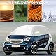 Halbgarage Autoabdeckung für Benz Smart Fortwo 2006-2025, Wasserdicht Sonnenschutz Thermomatten, Atmungsaktiv Autoplane Regen Sonne Schnee Auto Abdeckplane Abdeckung (Silber)