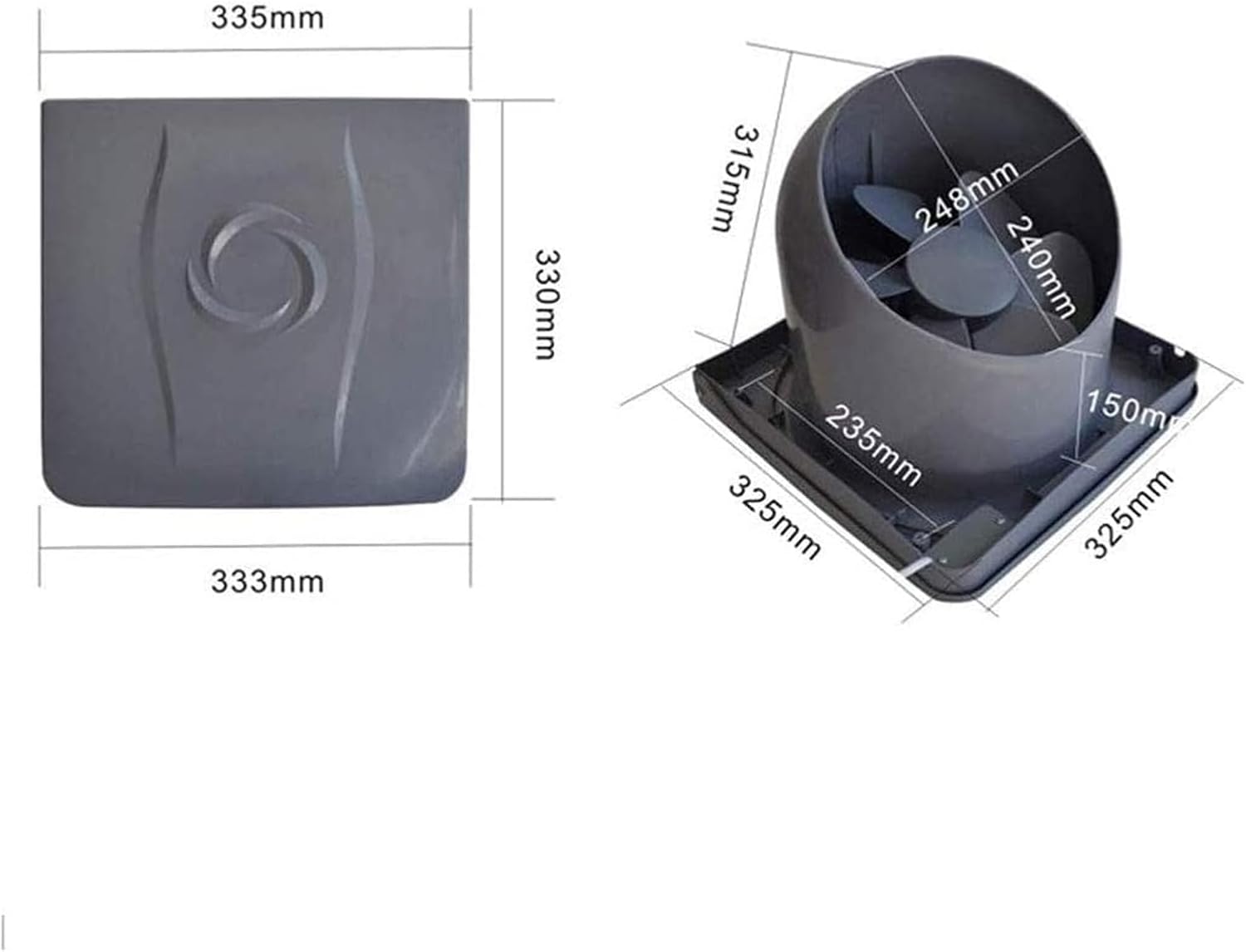 Bathroom Exhaust Fan, Ventilation Fan, Clamshell 10 Inch Exhaust Fan Ventilator Kitchen Powerful Exhaust Fan Quiet
