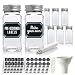 Glass Spice Jars Set of 14 Glass Jars 120 Chalkboard Labels with Stainless Steel Lids 