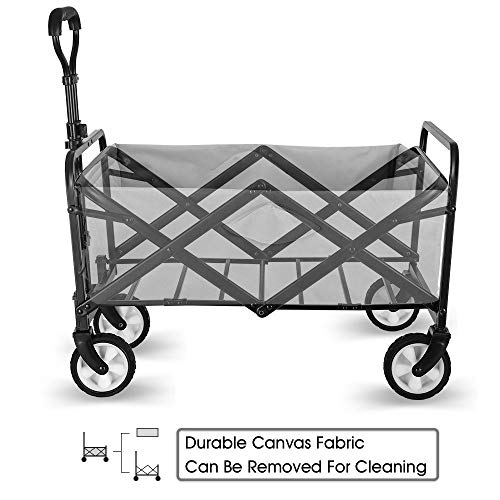 Whitsunday Collapsible Folding Garden Outdoor Park Utility Wagon Picnic Camping Cart 5“ Solid Rubber Wheels (Purple) #TOP4