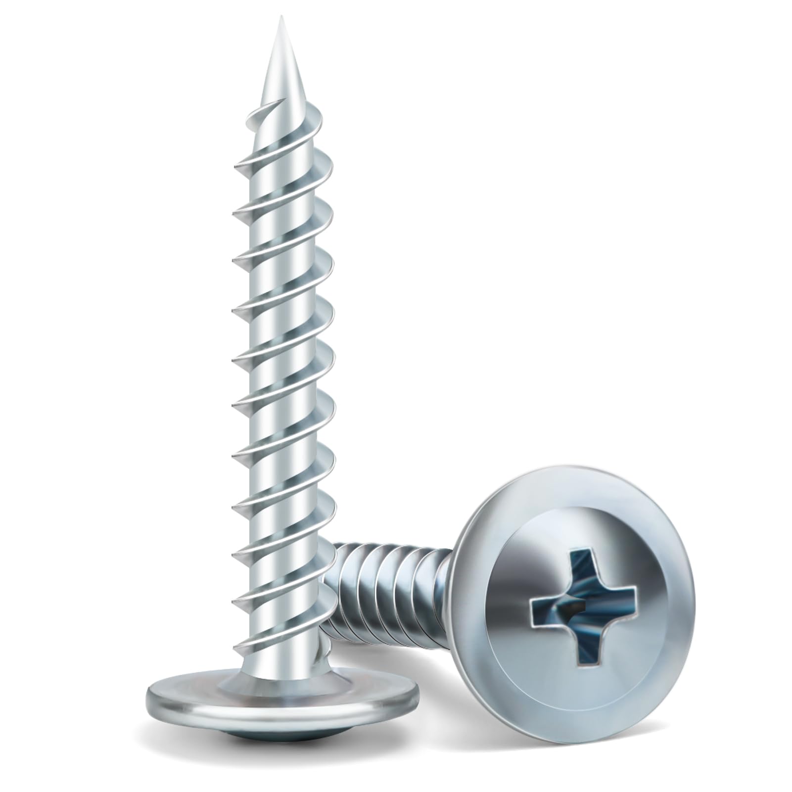 Wood Screws 1 Inch, 110 PCS FIXLINK Premium Truss Head Phillips Silver Wood Screws, Self Tapping Zinc Plated Modified Fast Truss Head Wood Screw Used