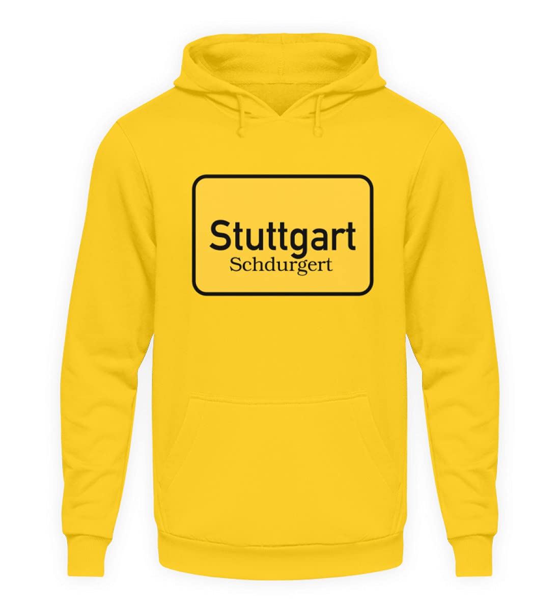 Sweat à capuche Stuttgart jaune taille L : le confort ample unisexe