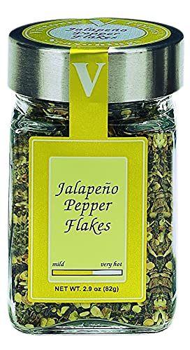 Jalapeno Pepper Flakes (2.9 oz. Jar) made from quality jalapenos. Add them to chili, pizza, pasta, marinades or any spicy recipe.