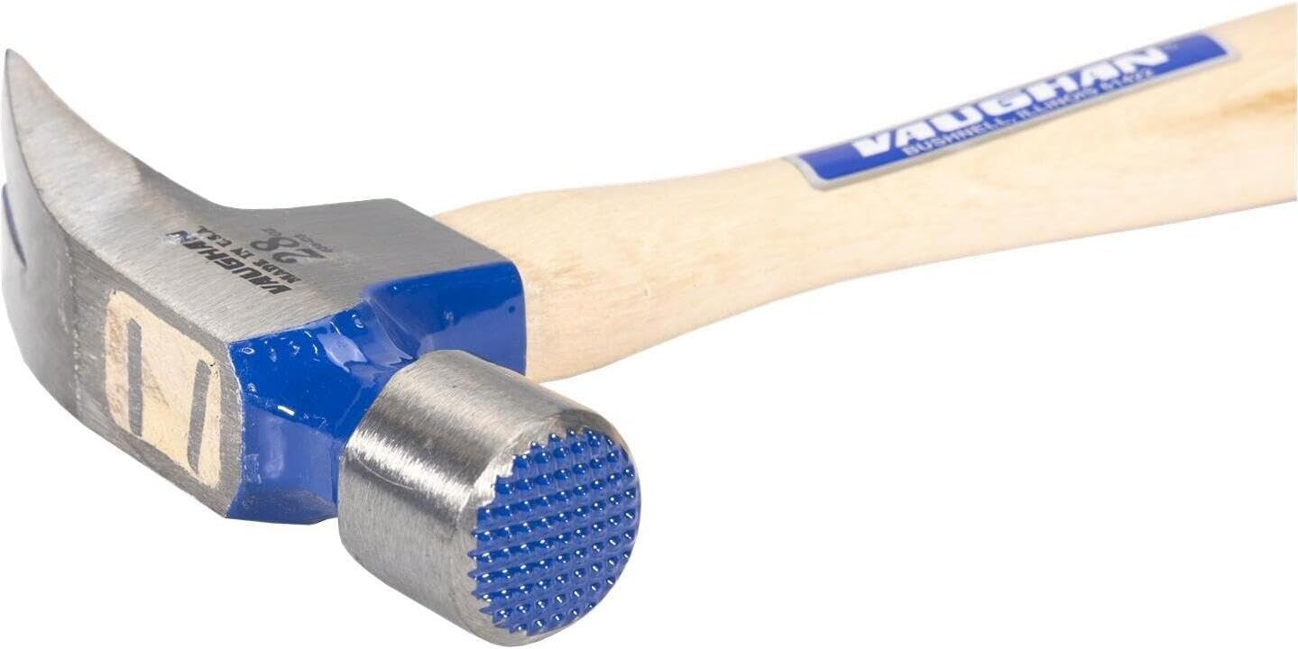 Vaughan 106-20 28-oz Milled Face Super Framing Professional Rip Hammer with 18" Straight Hickory Handle (606M)