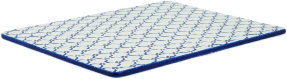 Polmedia Polish Pottery Cookie Sheet - Garden Lattice Pattern Handmade in Boleslawiec Poland by Ceramika Artystyczna + Certificate of Authenticity