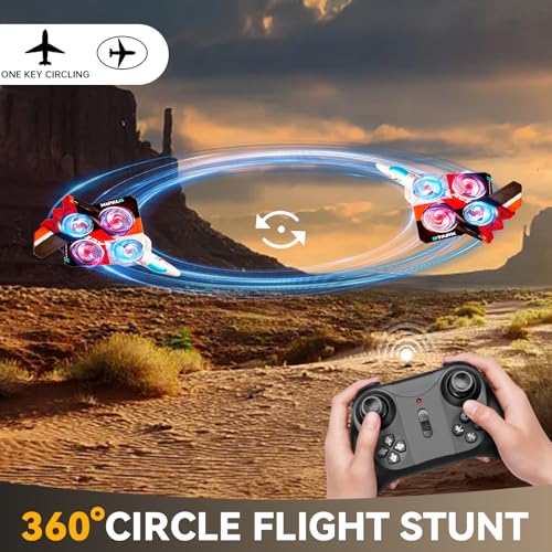 Image of 4DRC Foam Remote Control Airplanes RC Planes with 1080P Camera for Kids Adults 8-16, RC Airplane Fighter Jet with Light,Gravity Control, Auto-Follow, Trajectory Flight, One Key Take Off Easy to Fly