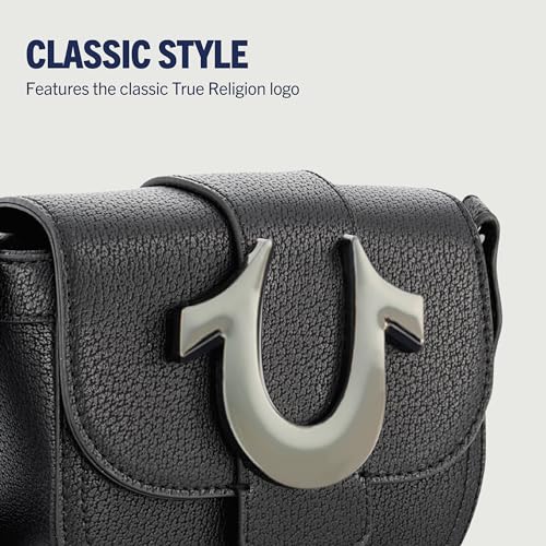 Image of True Religion Women's Women's Crossbody Bag, Mini Flap Adjustable Shoulder Handbag With Horseshoe Logo