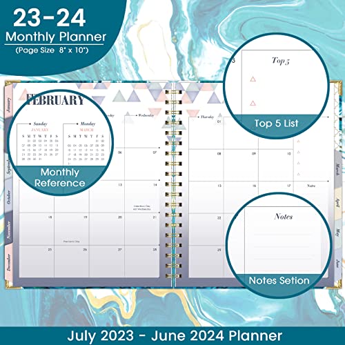 2023-2024 Planner - Academic Planner 2023-2024 With Gift Box, 8’’ X 10", Jul 2023 - Jun 2024, 12 Monthly Tabs, 15 Note Pages, Thick Paper, Hardcover, Perfect Daily Organizer #TOP2