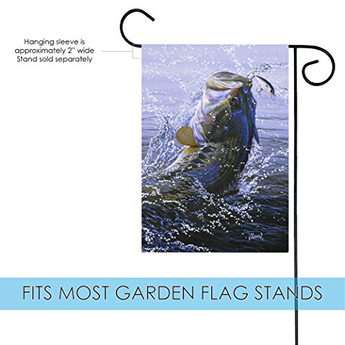 Toland Home Garden 1110440 On The Hook Fish Flag 12X18 Inch Double Sided Fish Garden Flag For Outdoor House Fishing Flag Yard Decoration #TOP2
