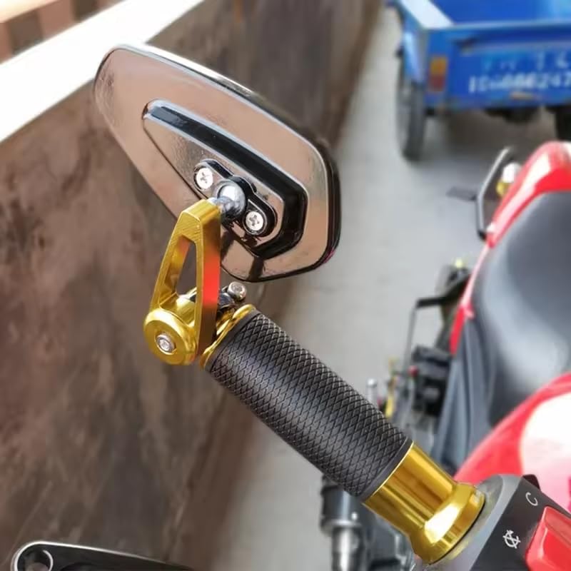 Specchietti End-Bar Moto/Bici Universali per Honda SH 125 150 350 in Alluminio CNC – Alta Resistenza, Orientabili, Facile Installazione – Per Manubri Ø 22 mm (Nero)