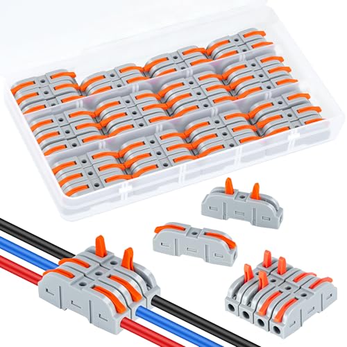 Connecteurs Électriques, Rapides à Levier pour Domino Électrique et Cosses Électriques - Compatible avec Câbles 6mm², Goulottes et Raccords Étanches(33...