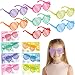 JOYIN 28 Pcs Valentines Day Gift Cards with Heart Shaped Shutter Shade Glasses for Kids Valentine's Classroom Exchange Valentine Party Favors