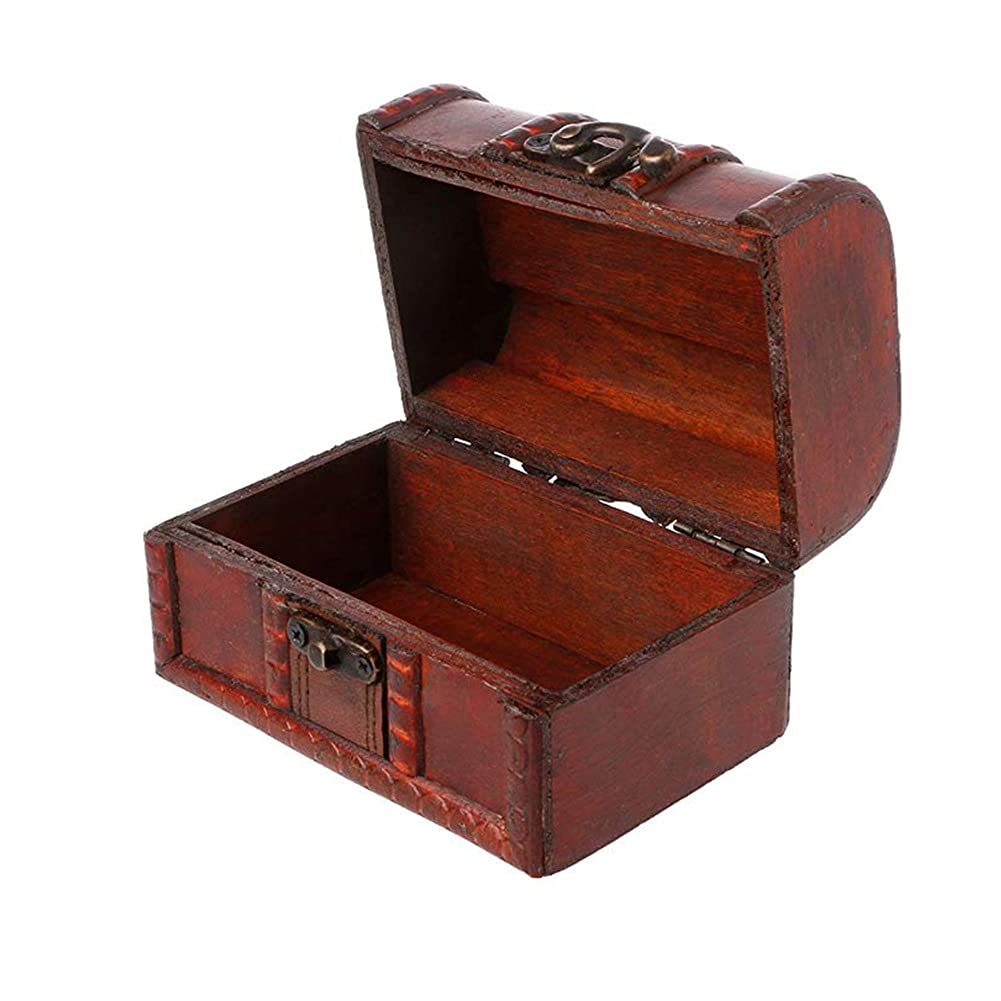 Pudełko do przechowywania, Mała skrzynia do przechowywania biżuterii, rustykalna, drewniana, vintage, ręcznie robiona