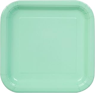 Unique Party Tableware Square Cake Paper Plates, 16 Pieces, 7