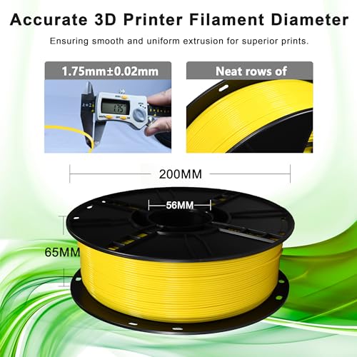 Image of iBOSS PLA Plus (PLA+) 3D Printer Filament 1.75mm,1kg Spool (2.2lbs) Toughness Enhanced 3D Printing Filament,Dimensional Accuracy + /- 0.02mm,1.75mm PLA Plus Filament,Fit Most FDM Printer(Yellow)