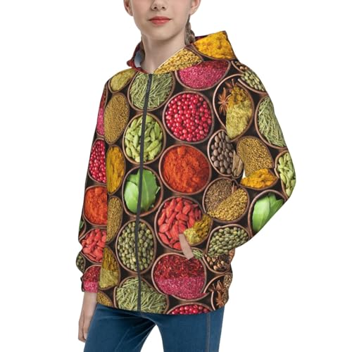 Spring Flower Seasonal Kid Hoodies Boys Zip Up Sweatshirts Girls Pullover with Pocket