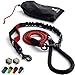 SparklyPets Heavy Duty Rope Bungee Leash for Large and Medium Dogs with Anti-Pull for Shock Absorption - No Slip Reflective Leash for Outside (Red)