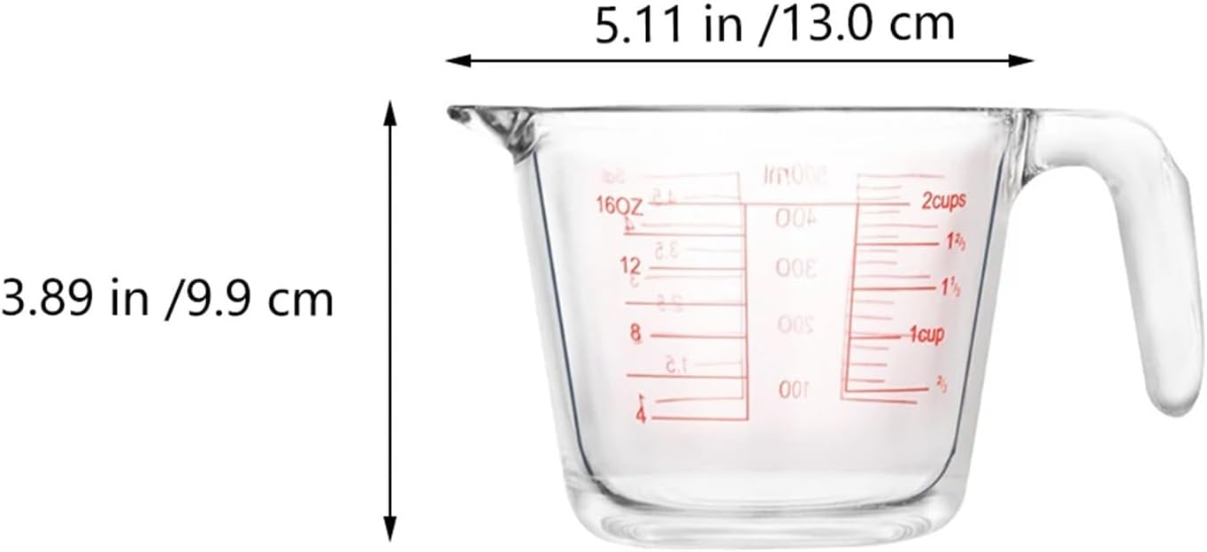Baking Measuring Cup Glass 1000Ml Heavy with Clear Scale for Milk Coffee Juice Vinegar Liquid Measuring Tool