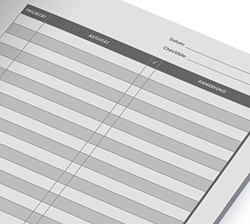 Mein Einzigartiges XXL Checklistenbuch: 122 A4-Seiten, Softcover, Register uvm. / Für To Do’s und Listen / PR501 „Modern“