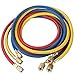 Dayton 4PDG4 Charging Hose Set, 72 In, Yellow, Red, Blue