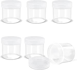 ASEVAT 6 Pack Leak-Proof Travel Jars | Refillable Plastic Cosmetic