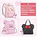 Sunwel Fashion Cute Pom Pom Ball Keychain- Mouse Ears & Polka-dot Bow Fluffy 2 Pack Fur Ball Keyring Charm for Handbag Backpack (pink/pink)