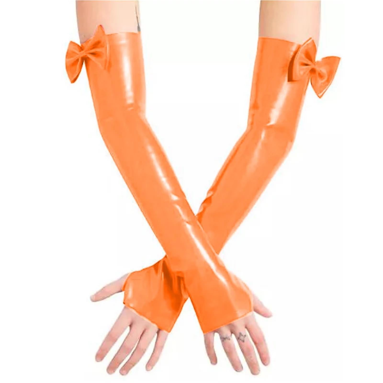 Guantes Largos Mujer Guantes sin dedos Club baile Bowknot guantes de mano largos Vintage fiesta mujeres hasta el brazo