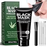 Balldanlu Blackhead Remover Mask Kit, 100ml Charcoal Peel Off Face Mask for Men & Women, Facial Mask Deep Cleansing for Face Nose Blackhead Pores Acne, for Oily & Combination Skin