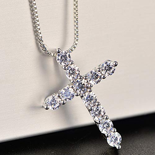 Colliers beaux bijoux cadeaux pour femme avec pendentif croix en cristal étincelant