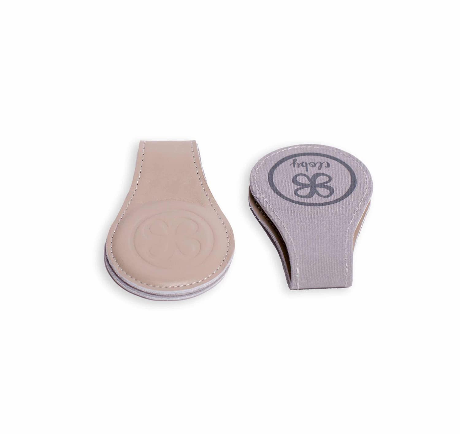 Cloby CBY-CP1-BE Magnet Clips 2er Set Leder beige / Canvas grau