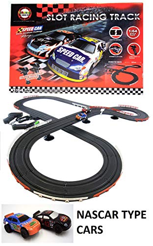 JJ TOYS Nascar Style Slot Car Track Ho Scale Race Set New And