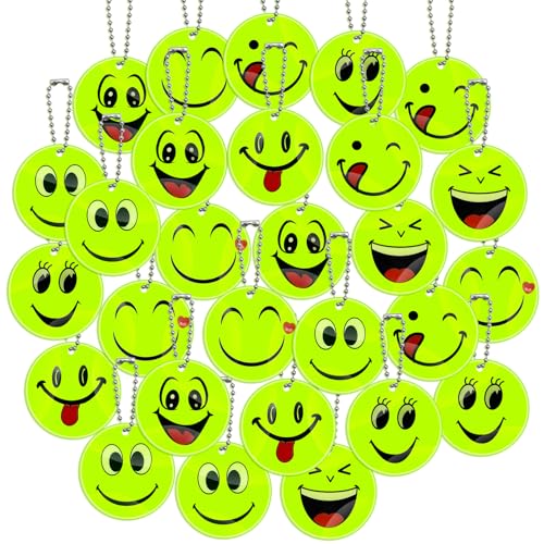30 Stück Reflektoren Anhänger Kinder Leuchtanhänger Schlüsselanhänger...