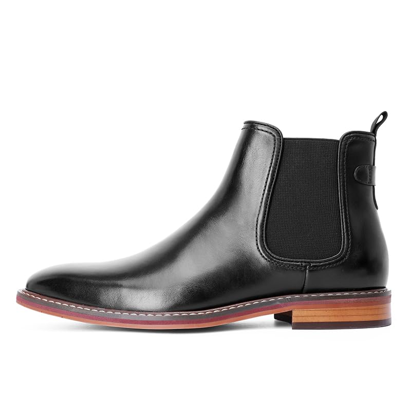 Image of DESAI Men's Chelsea Boots, Handmade Genuine Leather Dress Shoes, Slip On Formal Footwear Booties