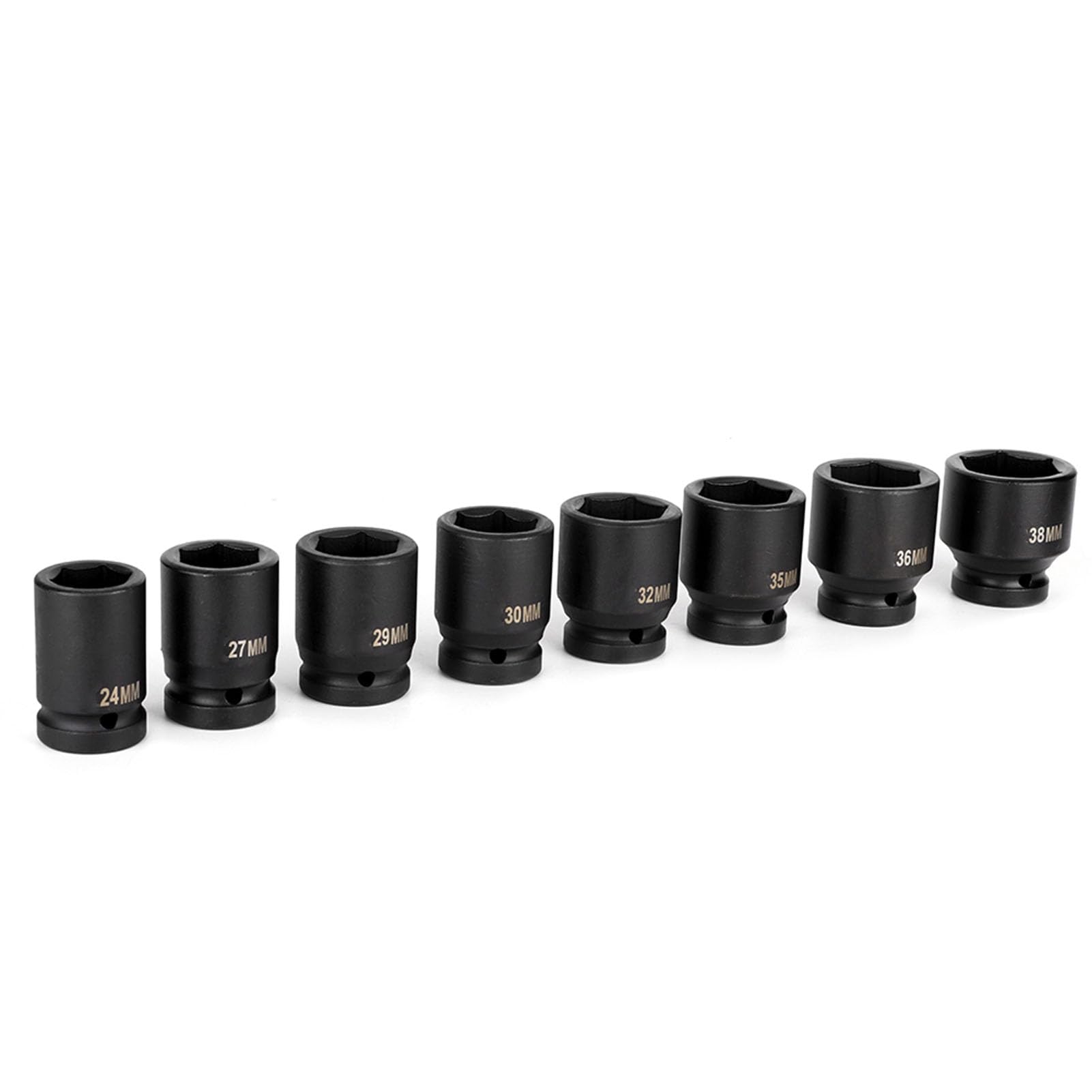 RiToEasysports Zestaw Nasadek Udarowych Adapter Głębokiego Gniazda ze Stali Chromowo-wanadowej 8-częściowy Napęd 3 4-calowy Narzędzie do Naprawy o Wysokiej Twardości od 24 Mm do 38 Mm dla Mechaników