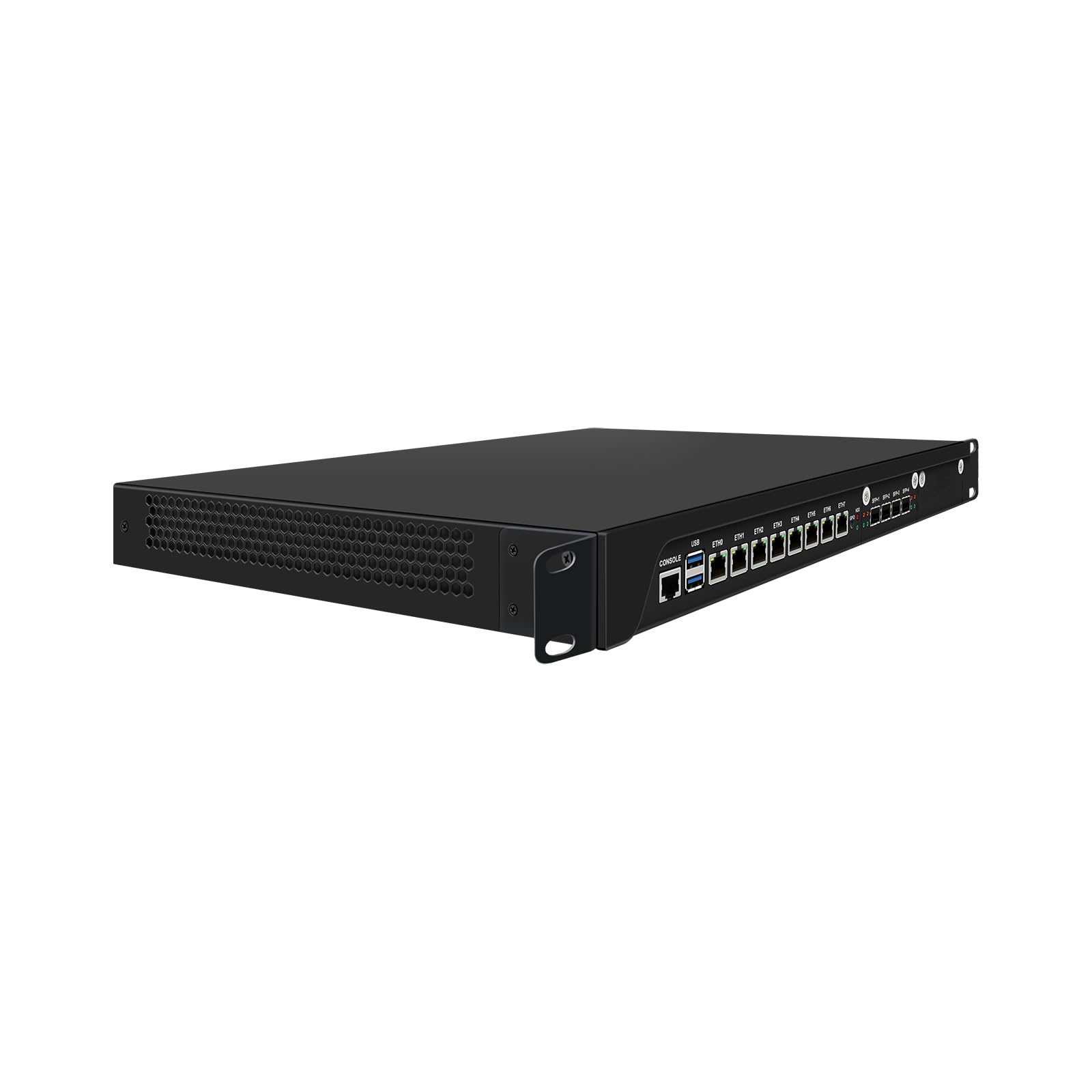 1U Firewall Appliance, PFSense, Mikrotik, OPNsense, VPN, Network Security Hardware, Core I5 9400, RJ67, C246, 8 x 2.5GbE 226-V LAN, 4 x SFP+ 10GbE X710, 64G RAM, 256G SSD
