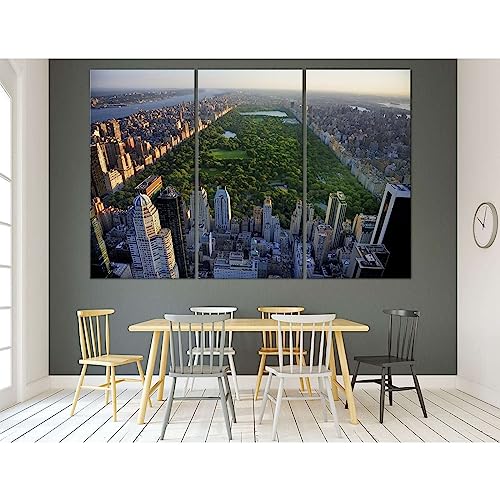 Décoration murale New York Central Park triptyque géant pour salon chaleureux
