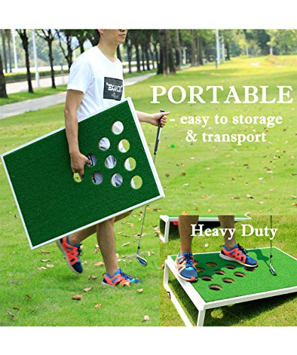 image for SPRAWL Beer Pong Cornhole Golf Chipping - 2 Tragets 2 Chipping Mats 8 