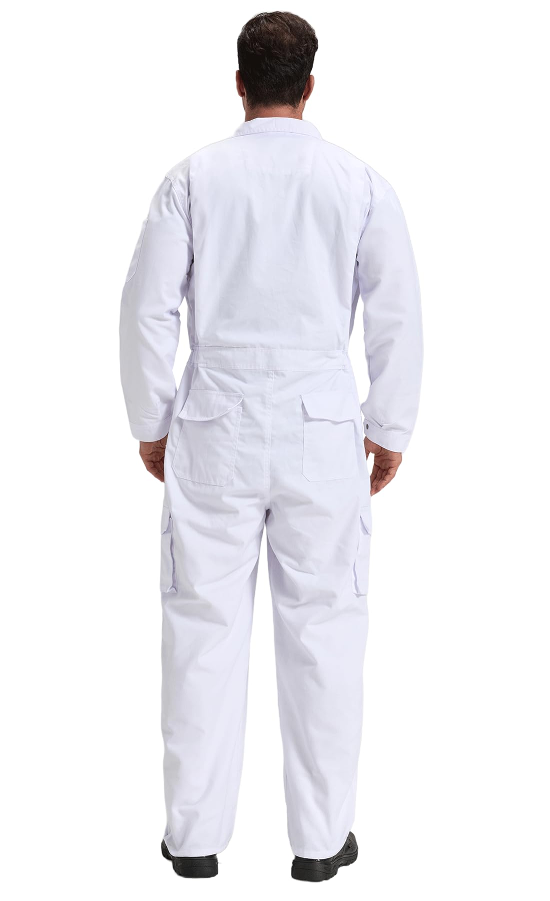 Combinaison de Travail pour Homme Salopette Mecanicien Cotte de Travail, Blanc, S