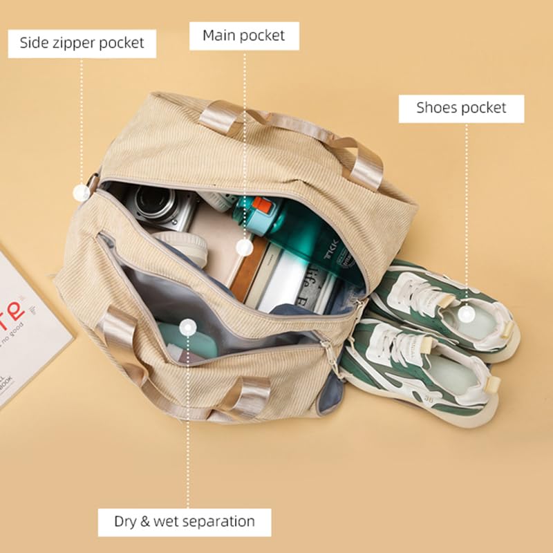 Sac de sport hiver gris en velours côtelé pour ne plus manquer d'espace - 3