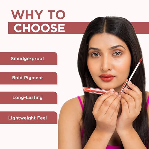 Image of Orgatre Moodbliss Liquid Lipstick | Waterproof, Long Lasting & Smudge Proof | Non-Drying, Lightweight & Highly Pigmented | Matte Finish | 4.5ml (Raspberry Merlot)
