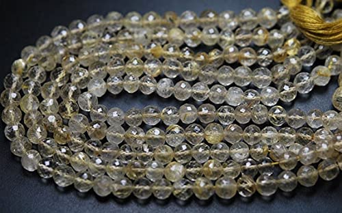 Quartz rutilé doré facetté éclat maximal perles rondelles de 5,5mm