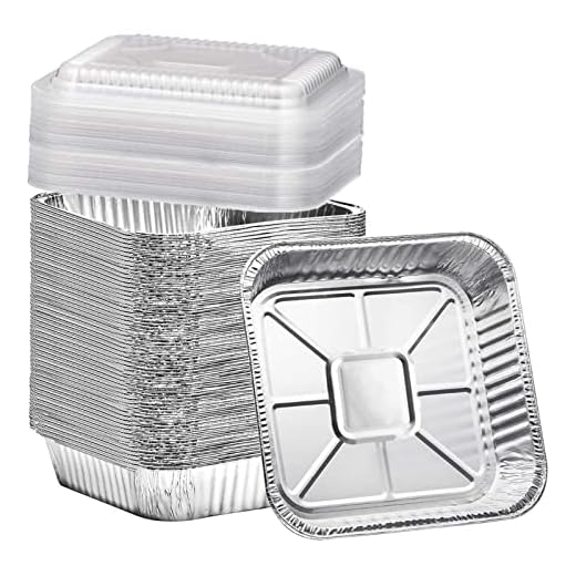 Square Aluminum Baking Cake Pans with Clear Plastic Lids (35-Pack, 8x8”) - Disposable Takeout Pans - Foil Food Containers for Cooking, Heating, Storing, Prepping Food - Eco-Friendly & Recyclable