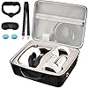 Hard Carrying Case for Meta Quest 3/ Quest 3S/ for Oculus Quest 2 All-in-One VR Gaming Headset and Touch Controllers, Travel Storage Bag with Silicone Face Cover & Lens Protector & Accessories