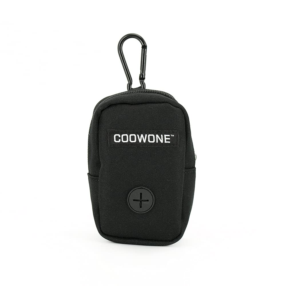 COOWONE Bolsa de golosinas para perros pequeños, bolsa de recompensas de aperitivos para perros, transportador de golosinas para perros con clip (negro)