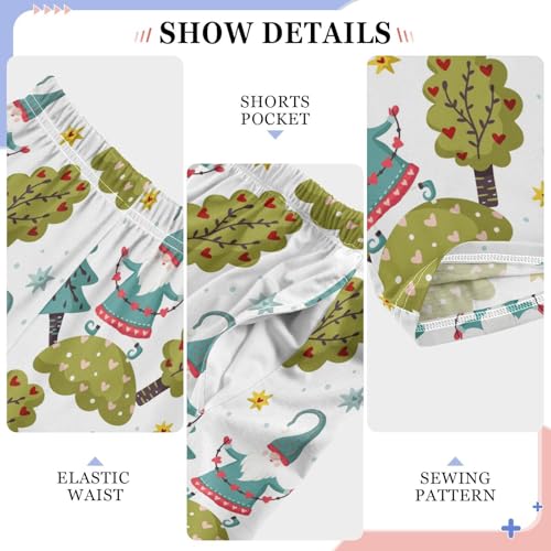 Gnome and Trees Boys Long Pants Soft Trousers Elastic Waist Kids Lounge Bottoms with Pockets S-XL4