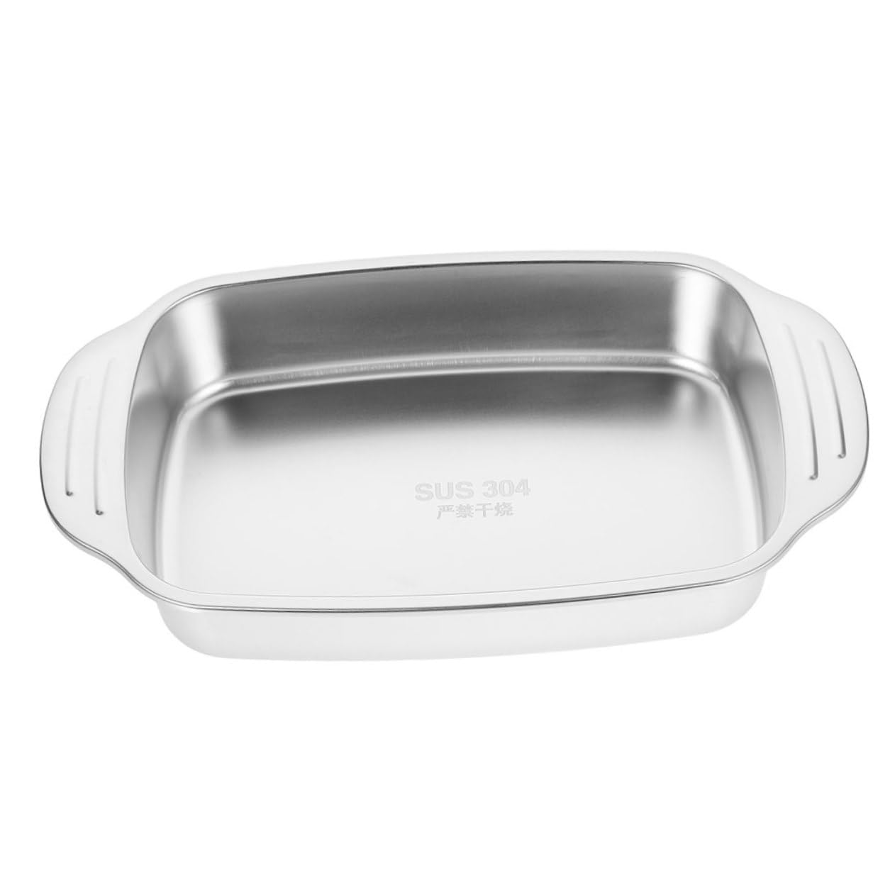 HOLIDYOYO Stainless Steel Roasting Tray Portable Metal Serving Pan for Fish Shrimp Vegetables Durable Easy to Clean for Home Restaurant Hotel Use Rectangular Design