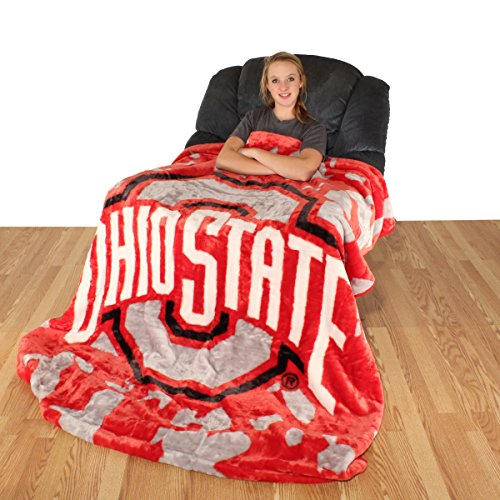 College Covers Everything Comfy Ohio State Buckeyes Soft and Warm Huge Raschel Throw Blanket, 86" x 63" by College Covers - Image 2