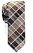 Retreez Modern Tartan Plaid Check Styles Woven Microfiber Skinny Tie - Brown