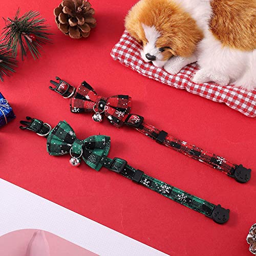 Noël Collier pour Chien,2PCS Noeud Papillon Collier pour Chien,Collier Chien Flocon Neige,Collier de Noël pour Chat et Chien,Collier de Chien Réglable,Collier de Chien avec Boucle de Sécurité – Image 7
